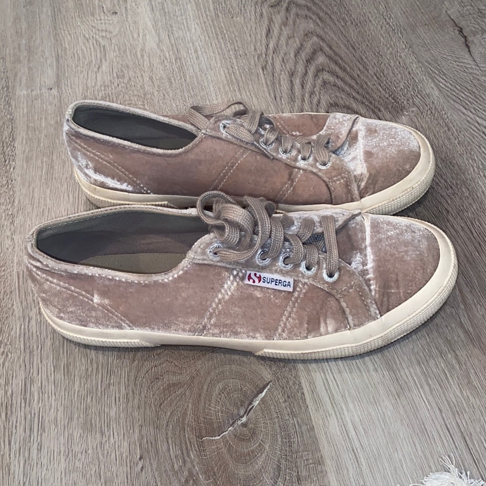 Superga Blush Pink Velvet Sneakers